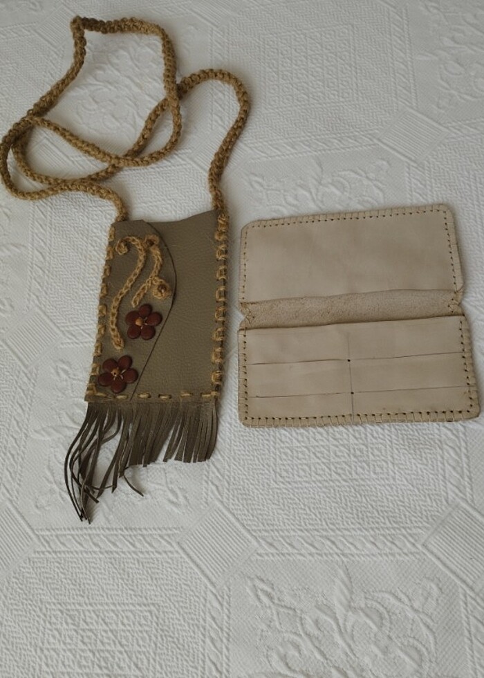 Kadın deri telefon luk ve cüzdan - Görsel 2