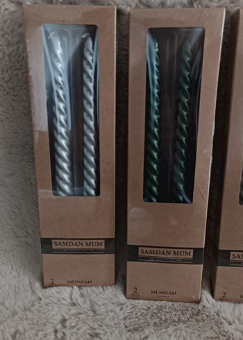 Sarmal Tasarımlı Renkli Mum Seti - Görsel 3