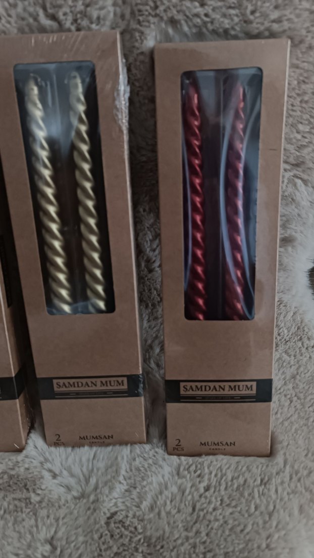 Sarmal Tasarımlı Renkli Mum Seti - Görsel 2