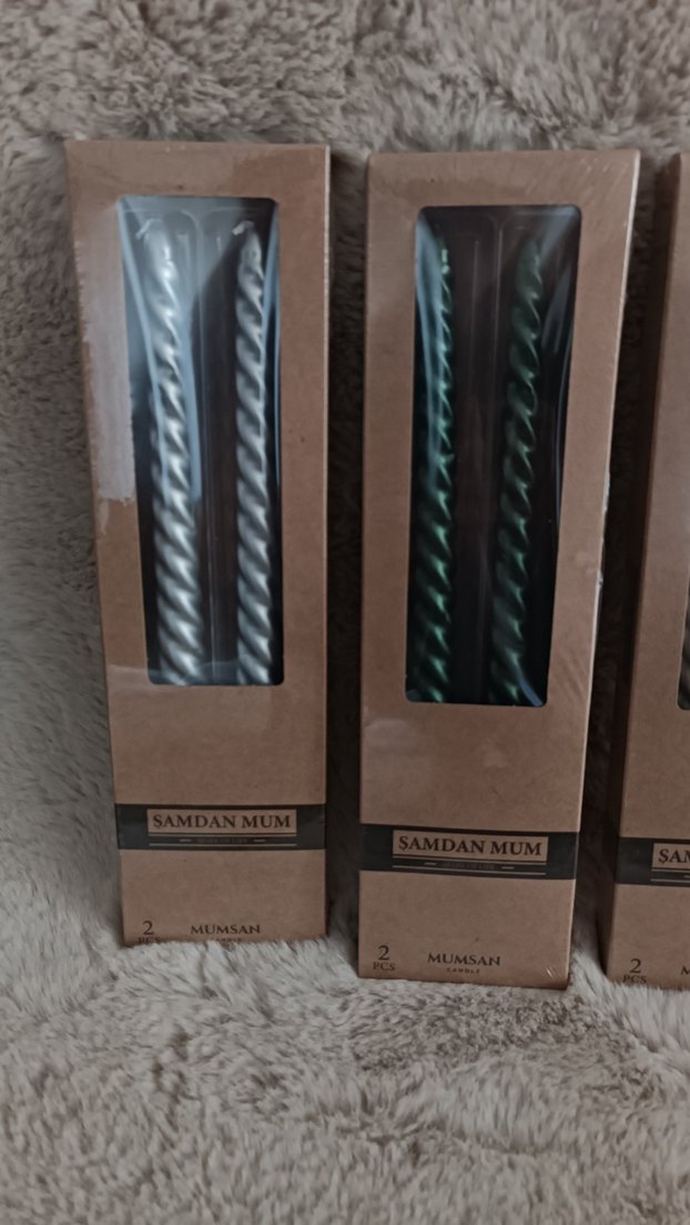 Sarmal Tasarımlı Renkli Mum Seti - Görsel 3