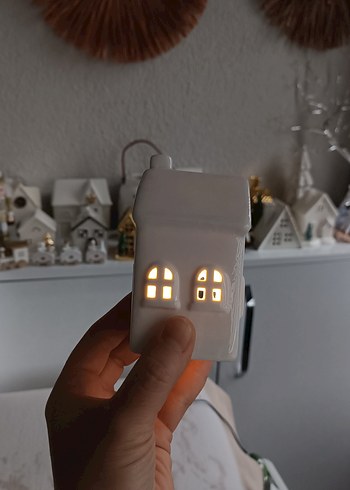 Seramik Ev Şeklinde Dekoratif Mumluk - Görsel 6