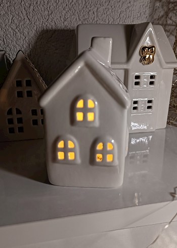 Seramik Ev Şeklinde Dekoratif Mumluk - Görsel 2