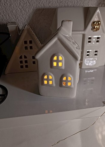 Seramik Ev Şeklinde Dekoratif Mumluk - Görsel 3