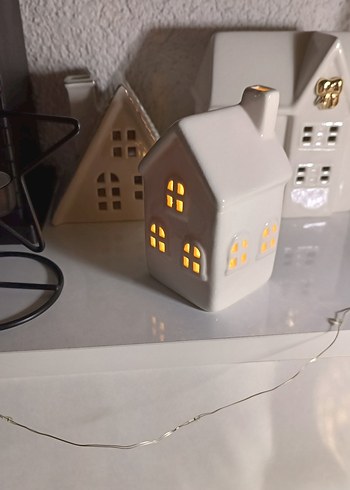 Seramik Ev Şeklinde Dekoratif Mumluk - Görsel 5