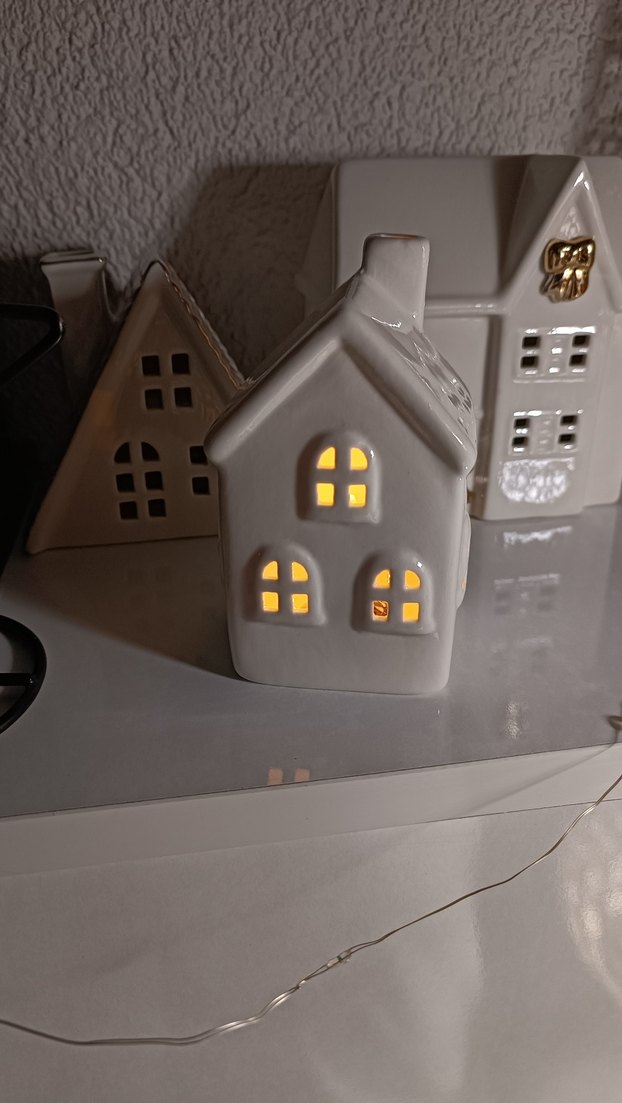 Seramik Ev Şeklinde Dekoratif Mumluk - Görsel 3