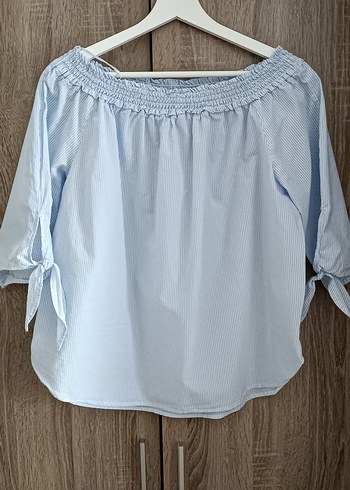 H&M Mavi Pamuklu Mini Gömlek