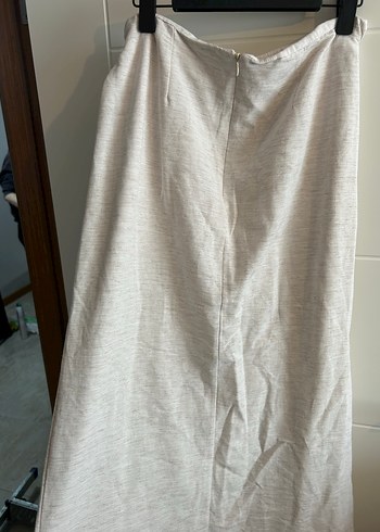 Bej Keten Uzun Salaş Etek - Görsel 3