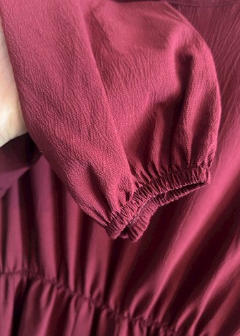 Bordo Kadın Uzun Salaş Elbise - Görsel 3