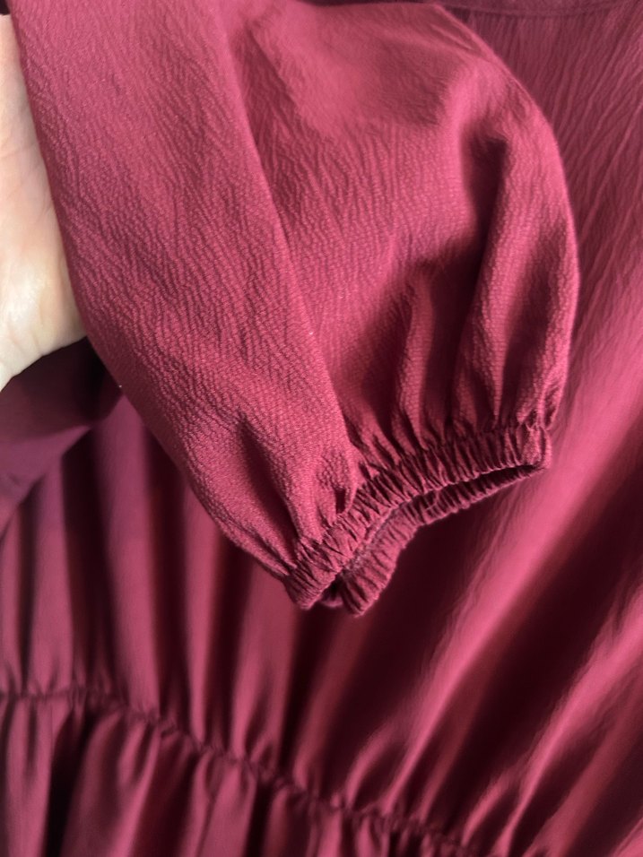 Bordo Kadın Uzun Salaş Elbise - Görsel 3