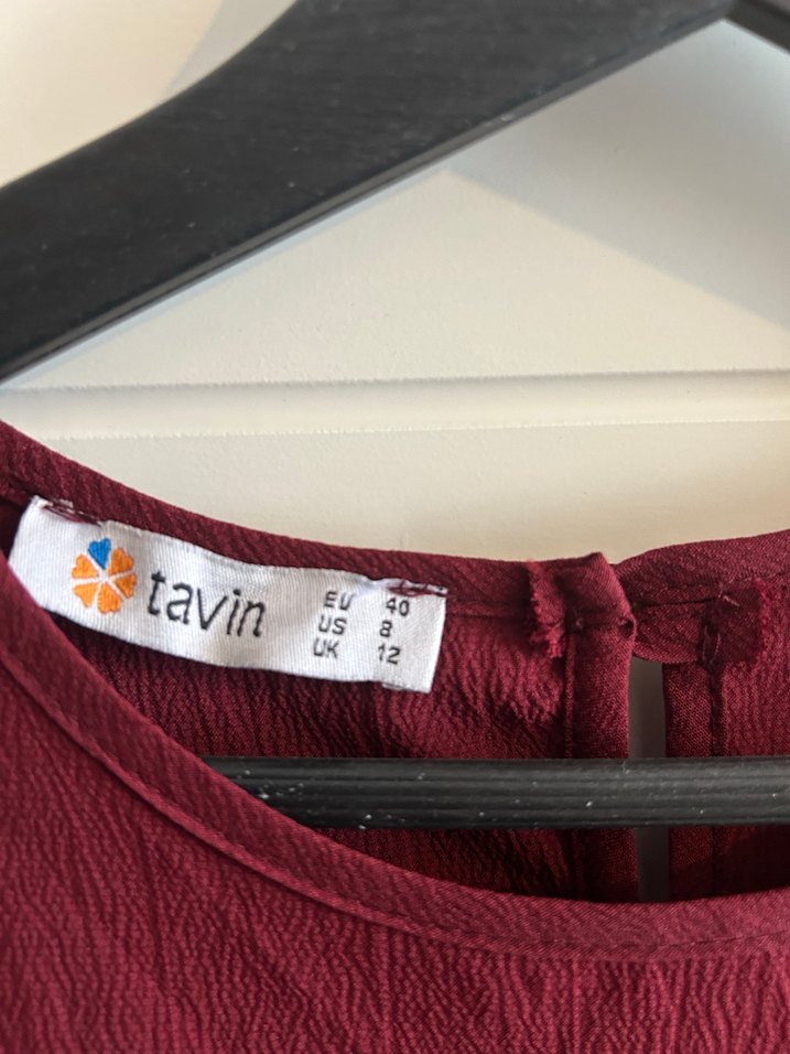 Bordo Kadın Uzun Salaş Elbise - Görsel 2