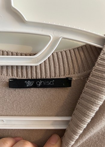 Bej Uzun Kollu Salaş Triko Elbise - Görsel 4