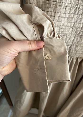 Bej Uzun Keten Elbise, Drapeli, Bohem Tarz - Görsel 3