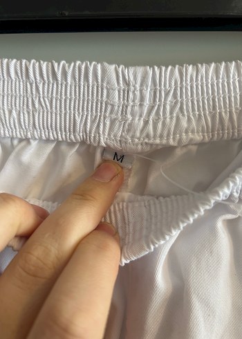 Beyaz Kadın Keten Salaş Pantolon - Görsel 4