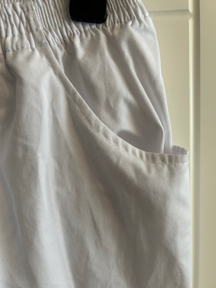 Beyaz Kadın Keten Salaş Pantolon - Görsel 2