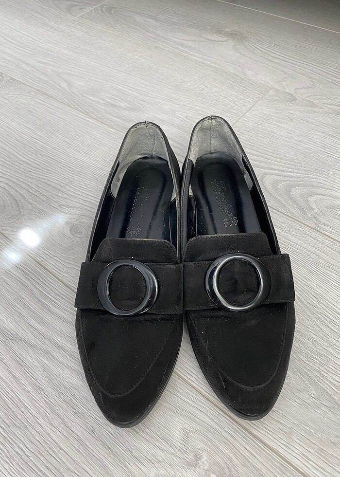 Siyah kadın süet ayakkabı - Görsel 2