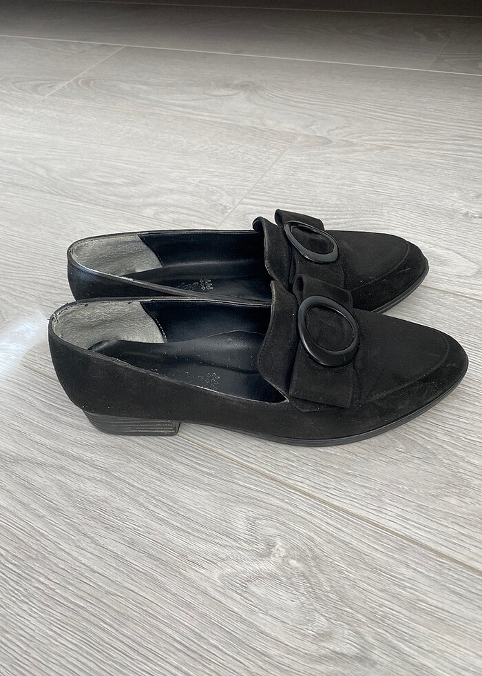 Siyah kadın süet ayakkabı - Görsel 3