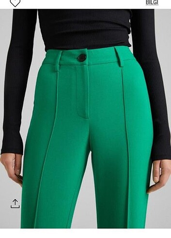 bershka kumaş bayan yeşil pantolon 