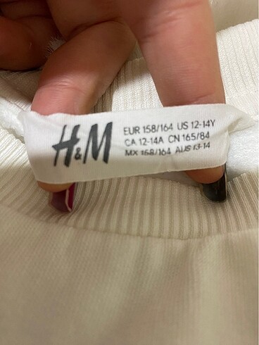 13-14 Yaş Beden beyaz Renk H&M sweatshirt