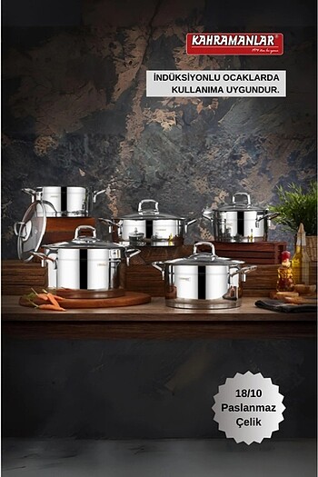 KAHRAMANLAR SIRMA 10 PARÇA ÇELİK TENCERE