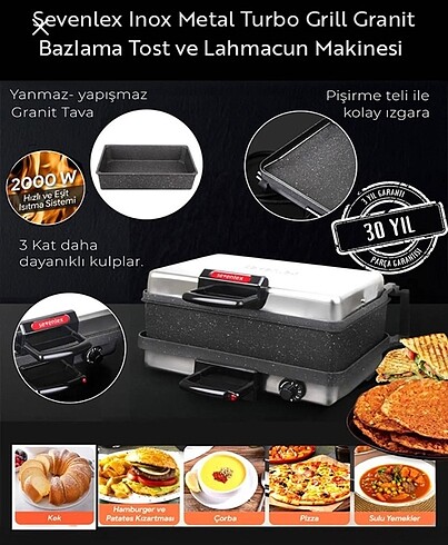 Beden Renk ÇOK AMAÇLI TOST LAHMACUN IZGARA MAKİNESİ
