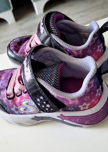 22 Beden mor Renk Skechers Kız Çocuk Renkli Bağcıklı Spor Ayakkabı