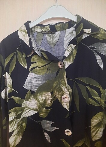 xl Beden Yeşil yapraklı tunik