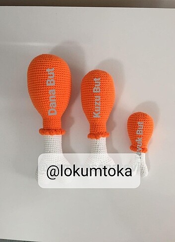 Kedi oyuncağı Amigurumi tavuk but