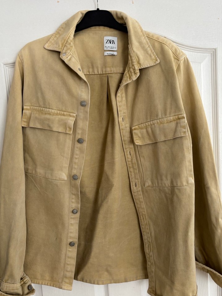 Bej Düğmeli erkek Keten Ceket - Görsel 2