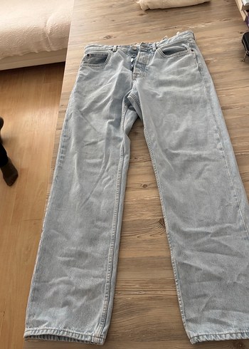44 Beden PULL&BEAR Düğmeli Loose Fit erkek Denim Pantolon