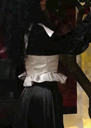 Gümüş Saten Fırfırlı Korse Büstiyer - Görsel 6