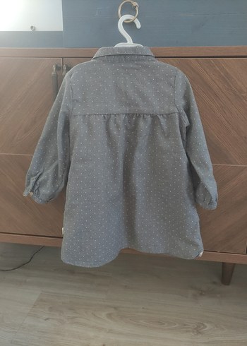 Zara Gri Puantiyeli Uzun Kollu Kız Elbisesi - Görsel 2