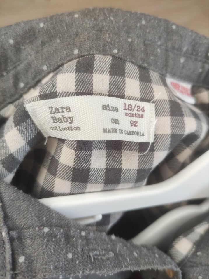 Zara Gri Puantiyeli Uzun Kollu Kız Elbisesi - Görsel 4