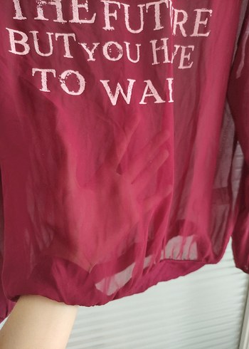 LTB transparan bordo bluz - Görsel 2