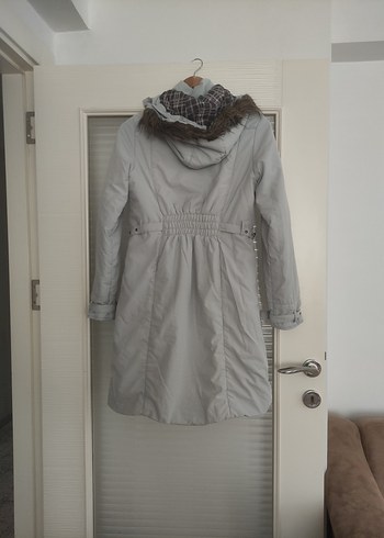 Kadın Gri İnce Şişme Kaban - Görsel 2