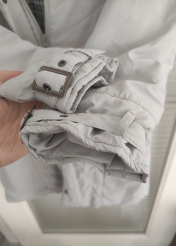 Kadın Gri İnce Şişme Kaban - Görsel 7