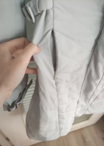 Kadın Gri İnce Şişme Kaban - Görsel 8