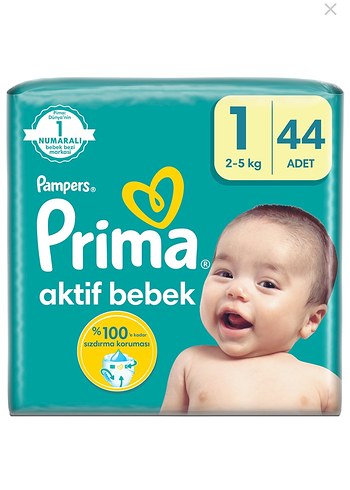 1 Beden: 2-5 kg Beden Renk Prima Aktif Bebek Bebek Bezi 1 Numara 2-5 kg