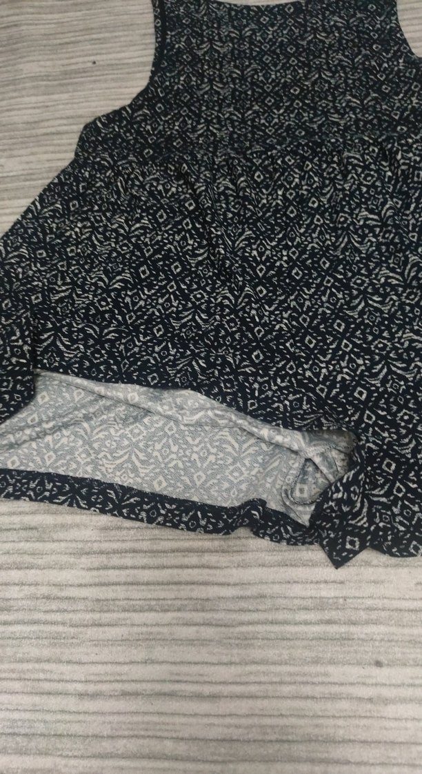 Desenli Siyah Kolsuz Mini Tulum - Görsel 3