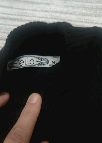 Siyah Boğazlı Uzun Kollu Örgü Kadın Kazak - Görsel 5