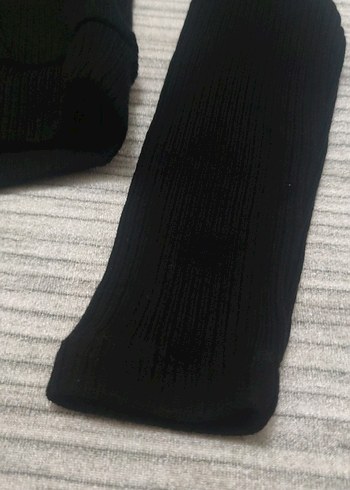 Siyah Boğazlı Uzun Kollu Örgü Kadın Kazak - Görsel 3