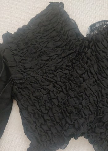 Dantel Detaylı Siyah Gotik Kadın Bluz - Görsel 2