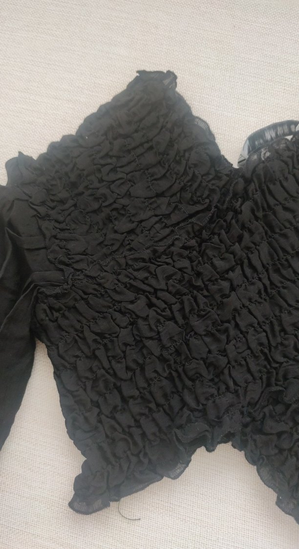 Dantel Detaylı Siyah Gotik Kadın Bluz - Görsel 2