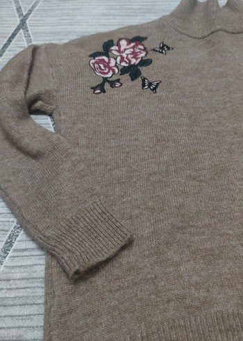 Bohem Nakışlı Boğazlı Kadın Kazak - Görsel 2