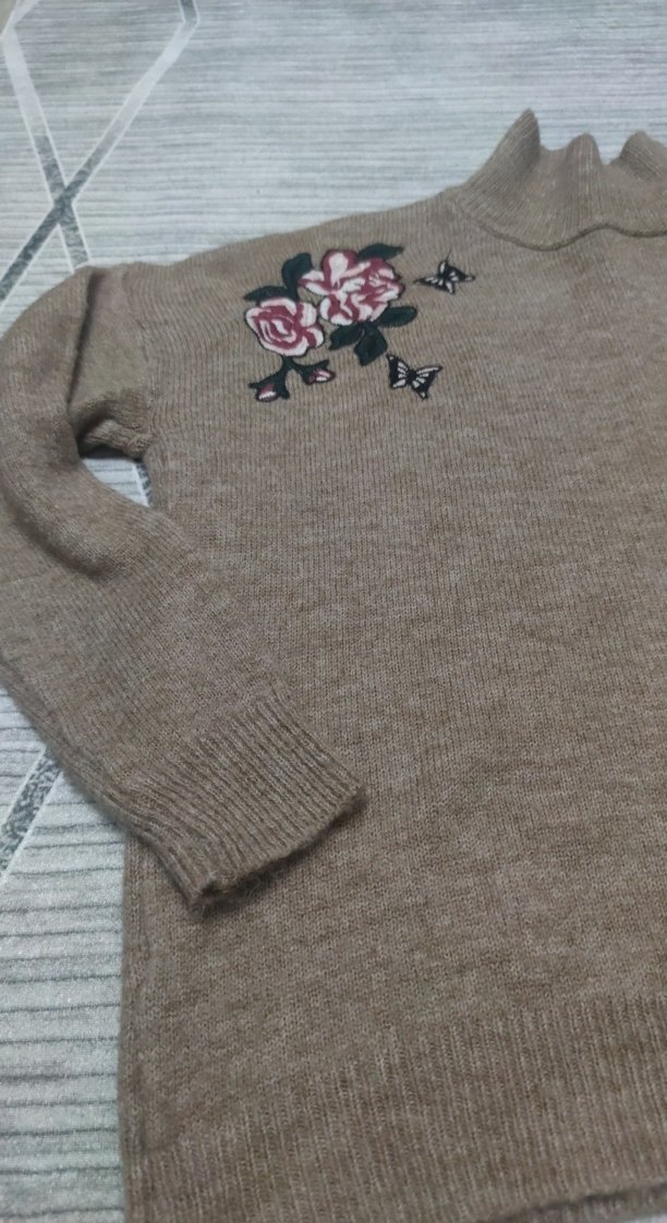 Bohem Nakışlı Boğazlı Kadın Kazak - Görsel 2