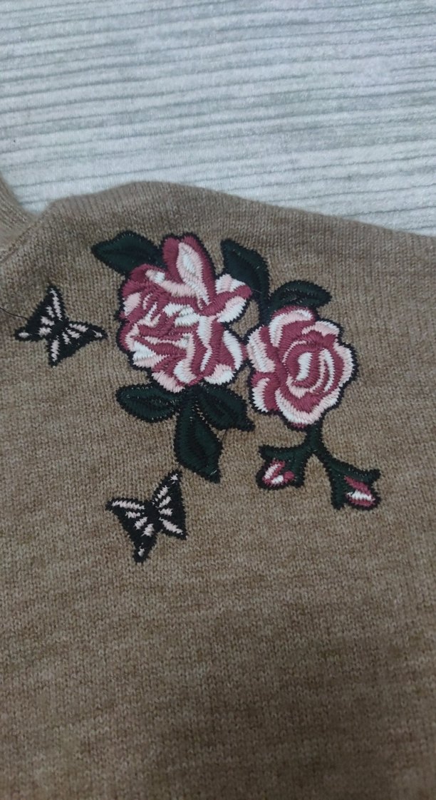 Bohem Nakışlı Boğazlı Kadın Kazak - Görsel 3