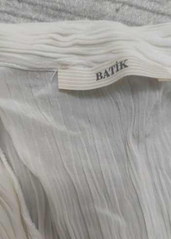 Bohem Beyaz Keten Kolsuz Gömlek - Görsel 4