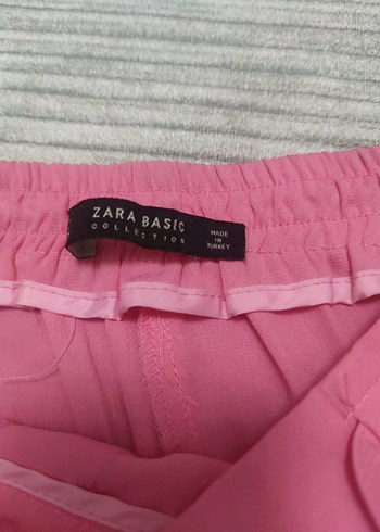 Pembe Kadın Piliseli Kumaş Pantolon - Görsel 6