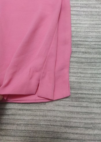 Pembe Kadın Piliseli Kumaş Pantolon - Görsel 5