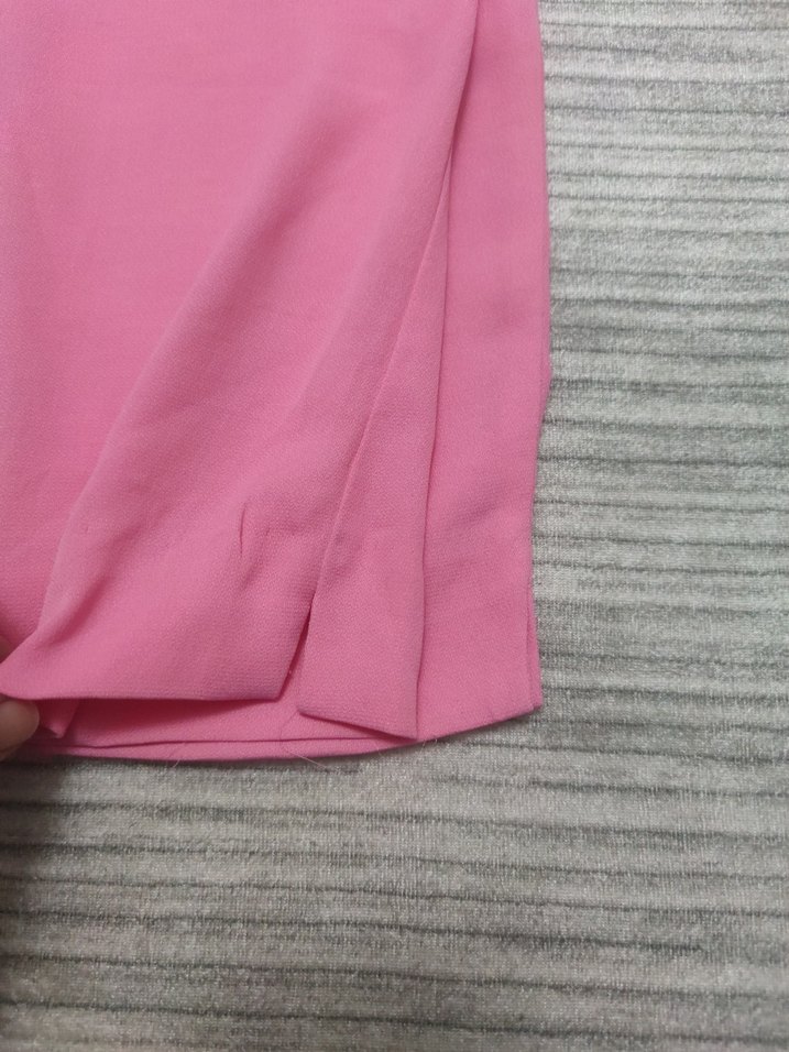 Pembe Kadın Piliseli Kumaş Pantolon - Görsel 5