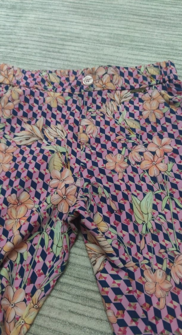 Pastel Renkli Kadın Piliseli Kumaş Pantolon - Görsel 2